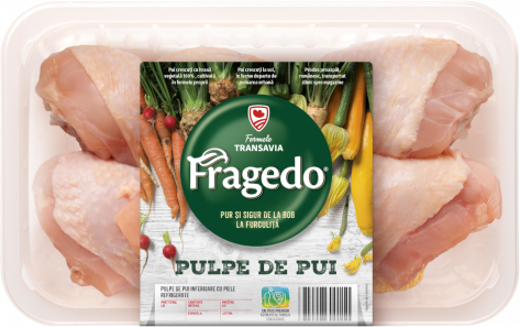 Pulpe de pui inferioare cu piele, refrigerate