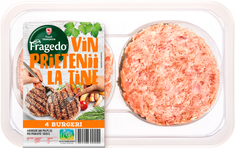 Fragedo Vin Prietenii La Tine: 4 Burgeri din pulpe de pui proaspăt tocate
