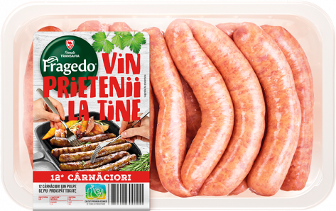 12 Sausages from ground boneless chicken thigh meat, refrigerated
